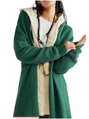 FP Beach Haliee cardigan XS convertible textured cotton open drape Beachy Casual